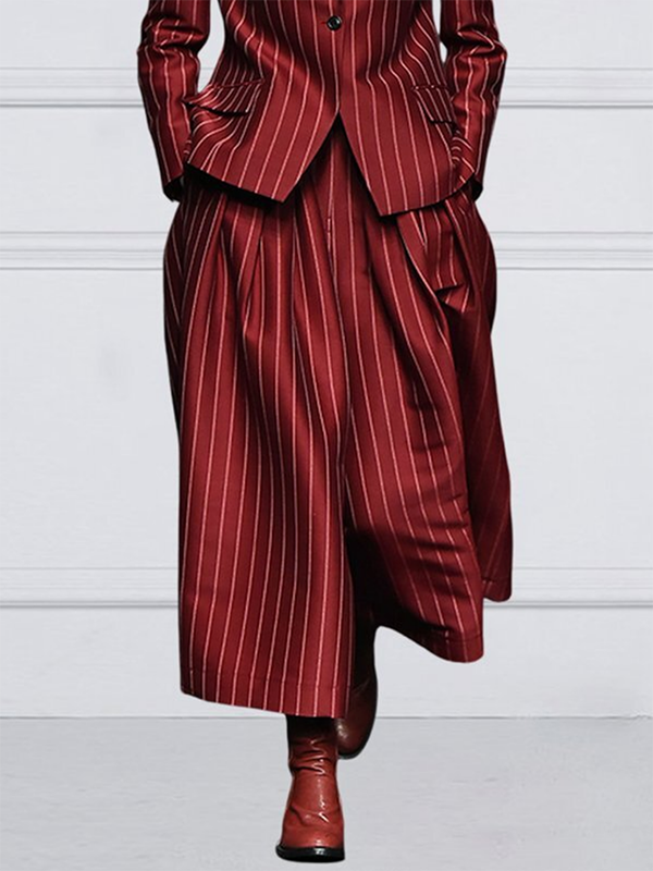 Loose Wide Leg Striped Casual Pants Bottoms Trousers