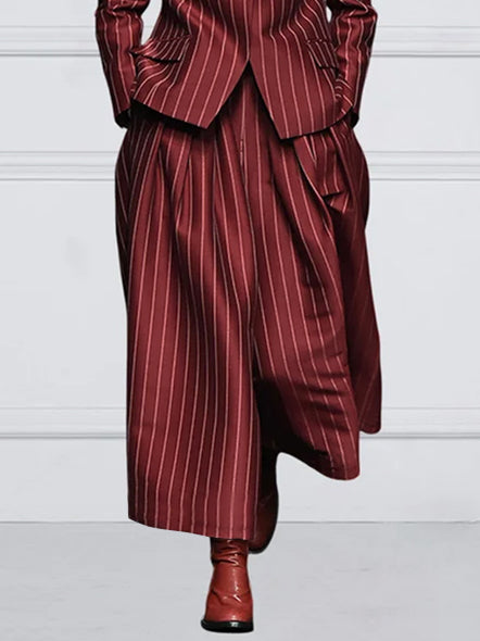 Loose Wide Leg Striped Casual Pants Bottoms Trousers